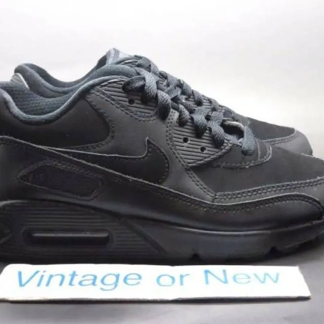 Nike air max '90 black dark grey running gs 307793-091 sz 5y