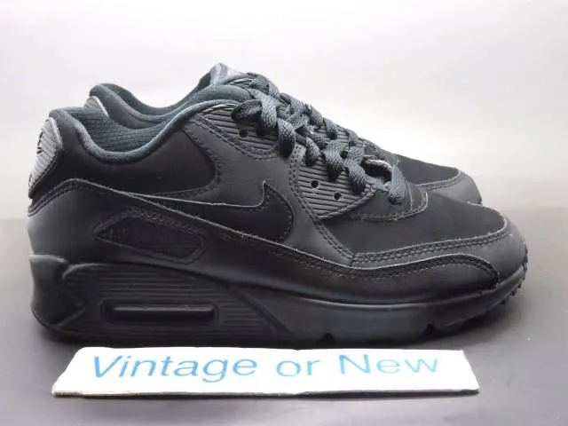 Nike air max '90 black dark grey running gs 307793-091 sz 5y