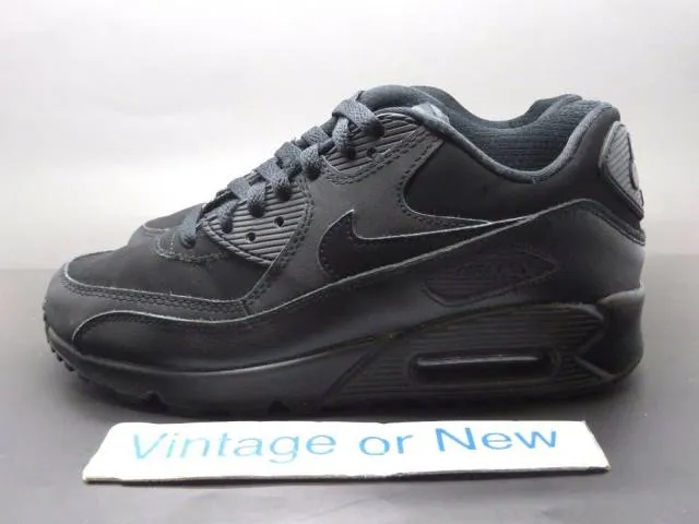 Nike air max '90 black dark grey running gs 307793-091 sz 5y