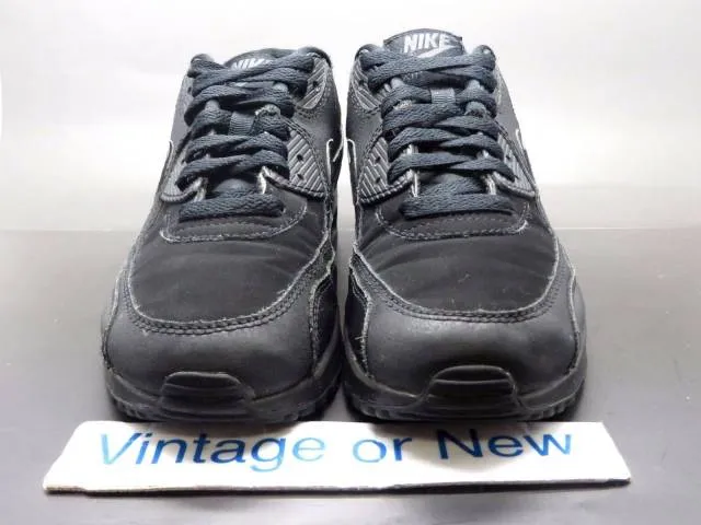 Nike air max '90 black dark grey running gs 307793-091 sz 5y