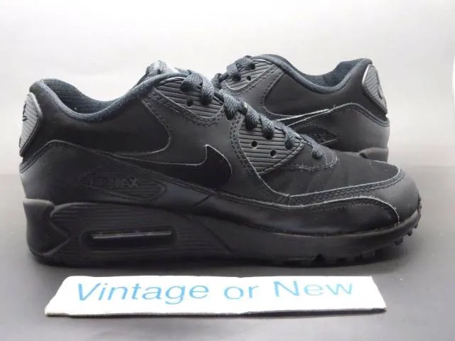 Nike air max '90 black dark grey running gs 307793-091 sz 5y