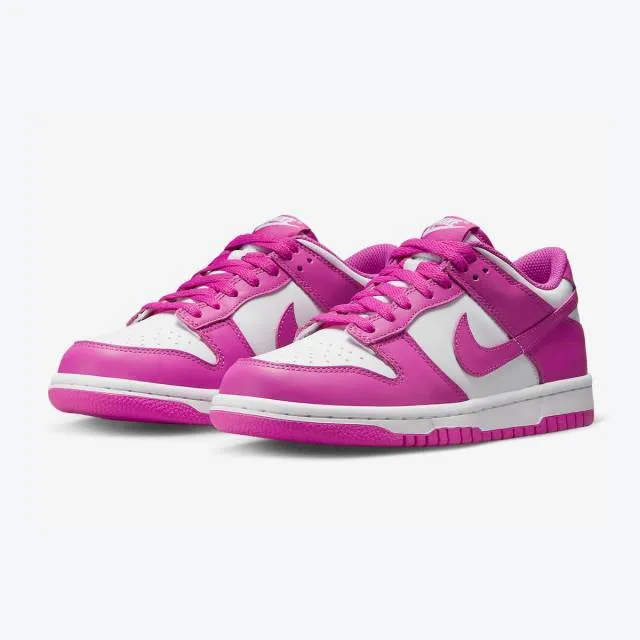 Nike dunk low gs (active fuchsia/ white/ active fuchsia) big kids 3.5y-7y fj0704-100