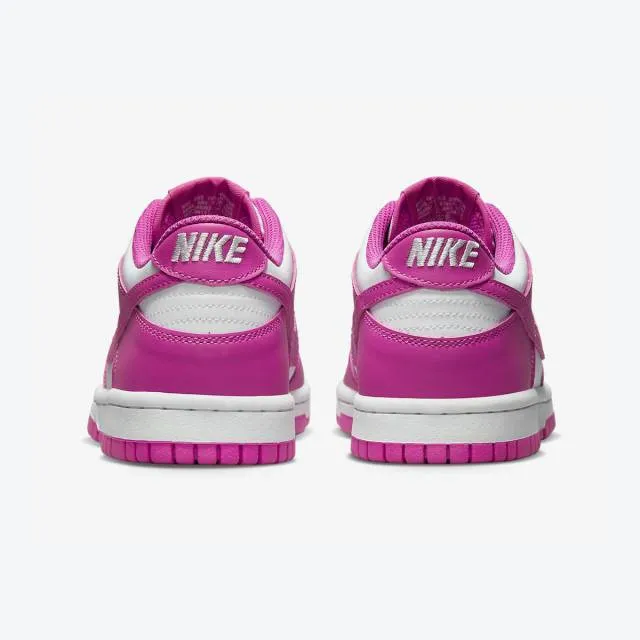 Nike dunk low gs (active fuchsia/ white/ active fuchsia) big kids 3.5y-7y fj0704-100