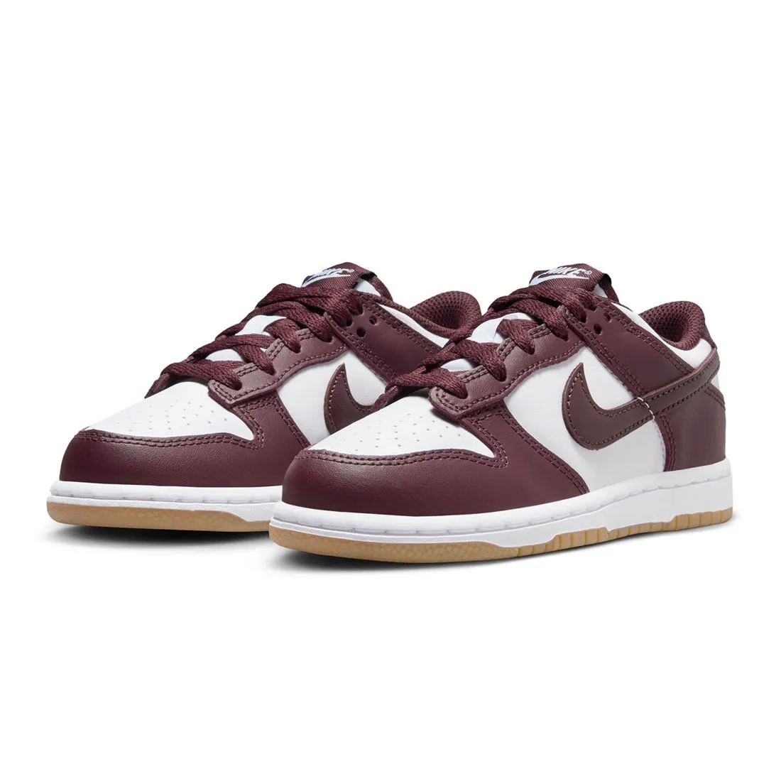 Nike Little Kids Dunk Low Bp (white / burgundy crush-gum light brown)