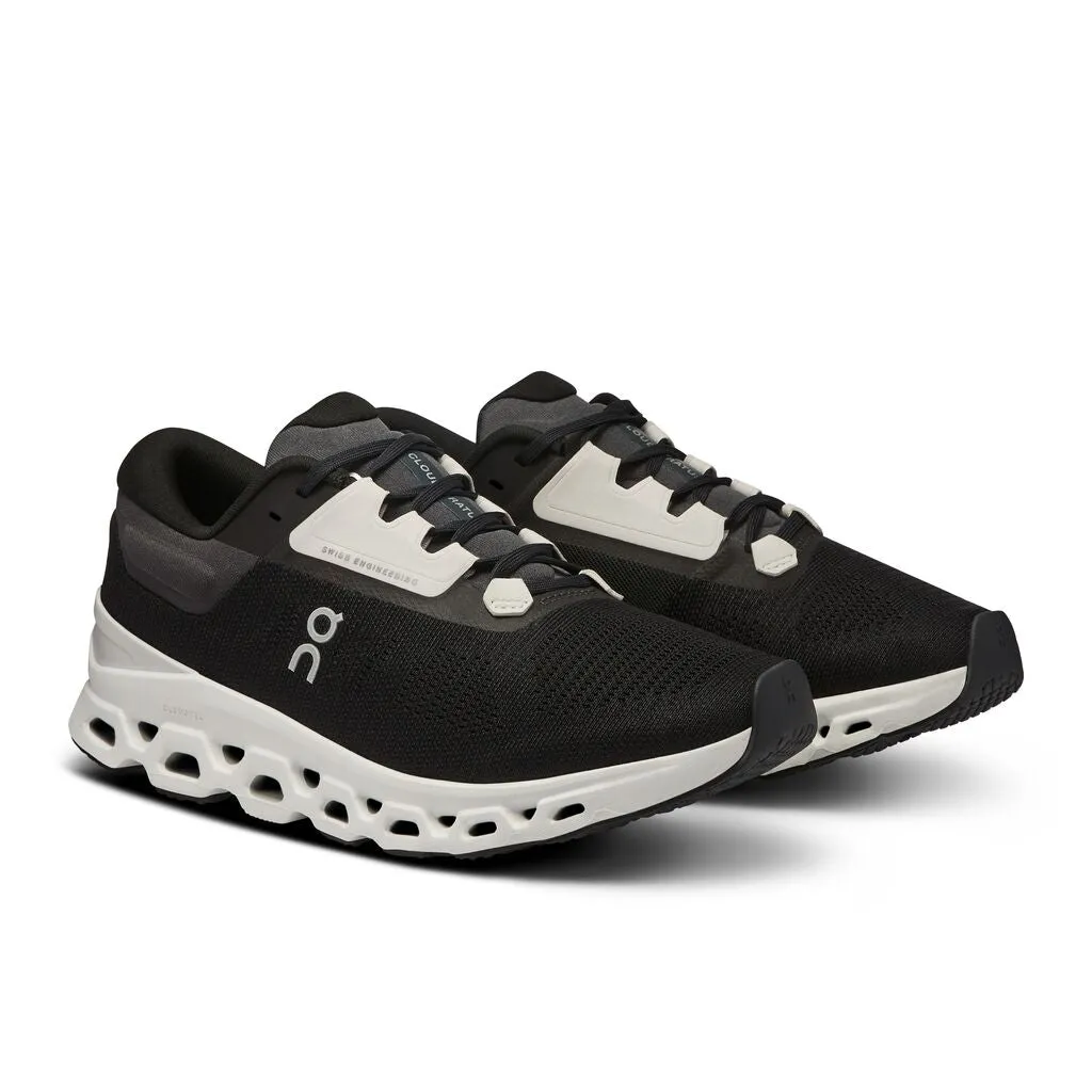 On Women's Cloudstratus 3 Running Shoes Black / Frost