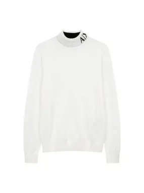 Overseas Station Season Big Chance 8 18 Women s Logo High Neck Wool Blend Pullover Cream 271474