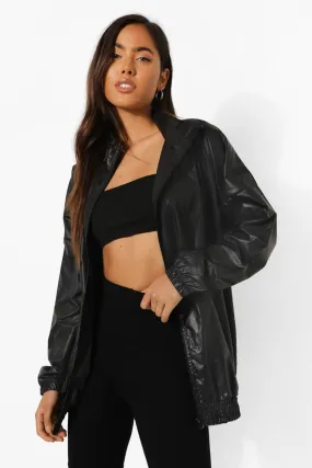 Oversized High Shine Windbreaker