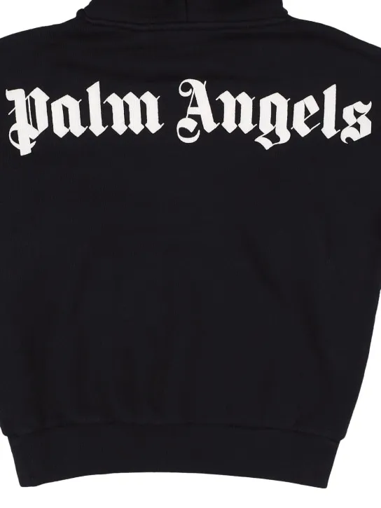 Palm Angels   Logo print cotton sweatshirt hoodie 