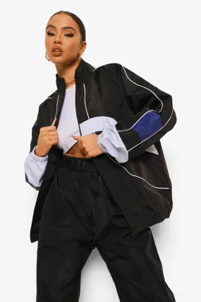 Paneled Oversized Windbreaker