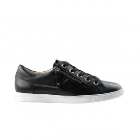 Paul Green 4940-02 | Black Leather | Women's Zip/Lace Up Trainers