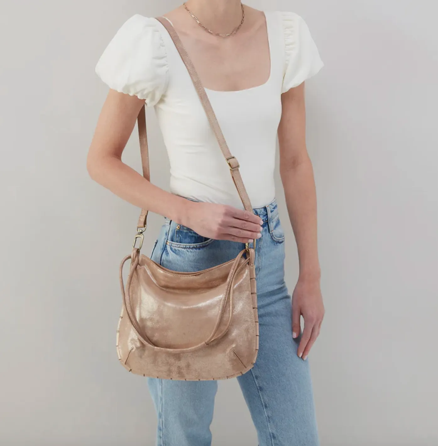 Phoebe Shoulder Bag | Metallic Leather