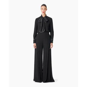 Pleated High Waist Wide Pants | Black