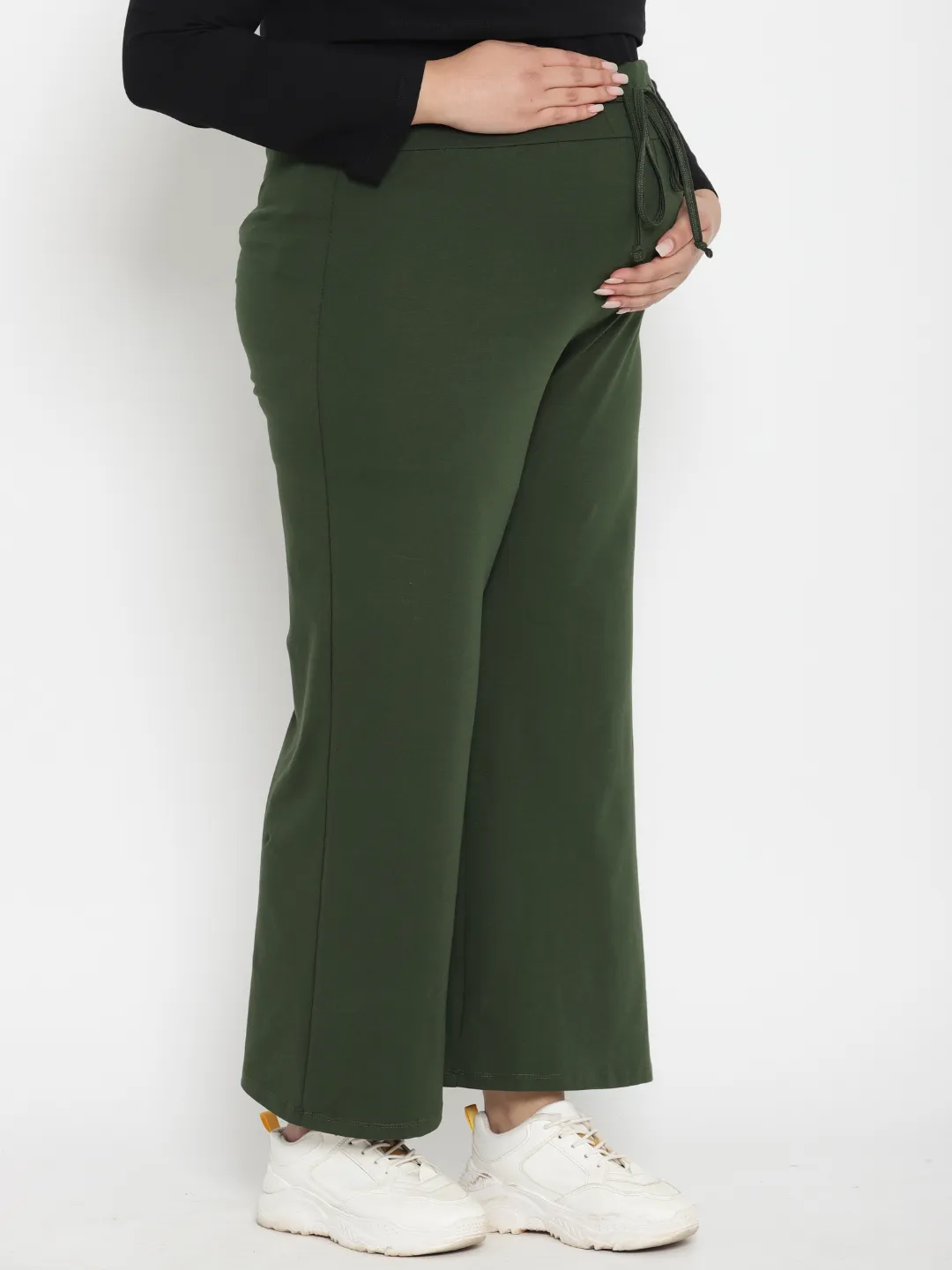 Plus Size Wid-leg Maternity Pants