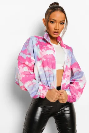 Printed Funnel Neck Windbreaker