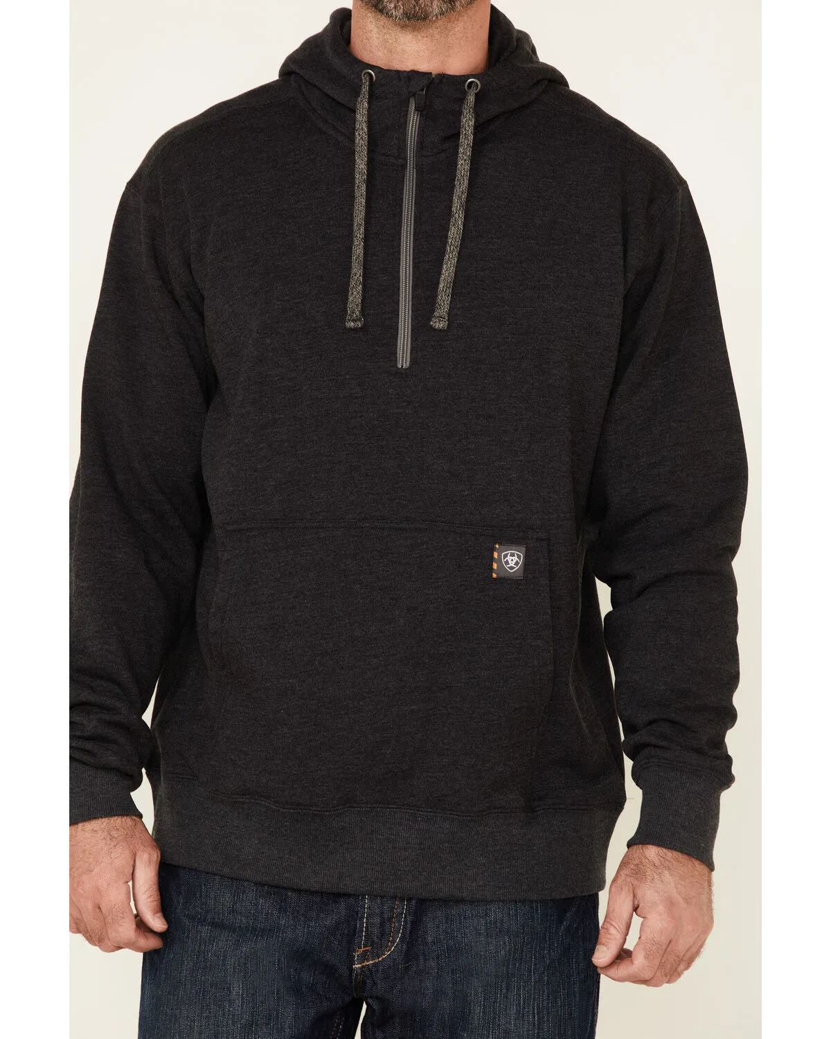 Product Name:  Ariat Men's Charcoal Rebar Workman 1/4 Zip Front Work Hooded Pullover