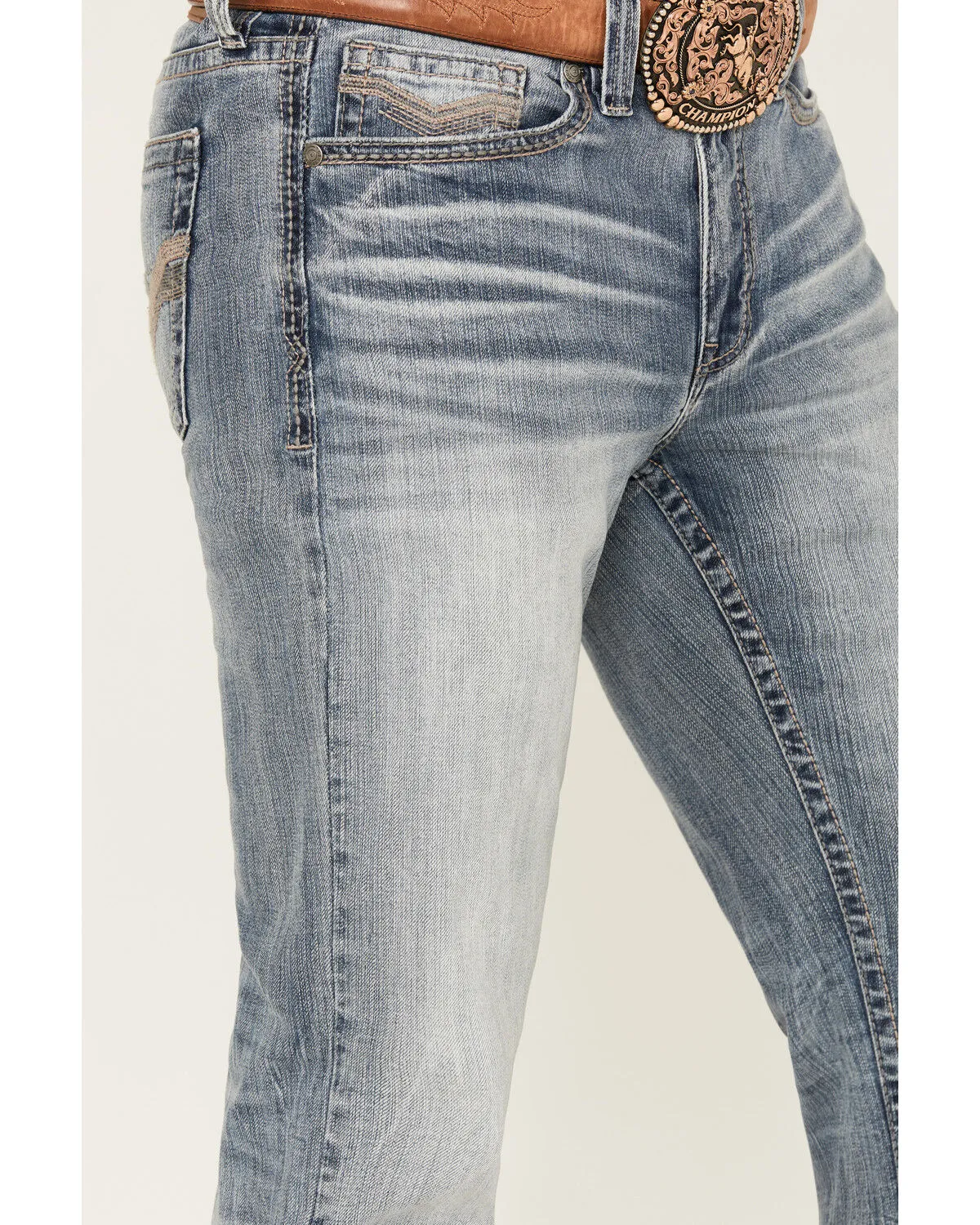 Product Name:  Cody James Men's Light Wash Stampede Slim Straight Stretch Denim Jeans