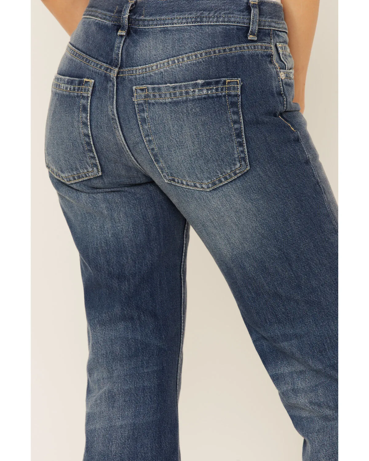 Product Name:  Free People Women's Mid Rise Crop Straight Jeans