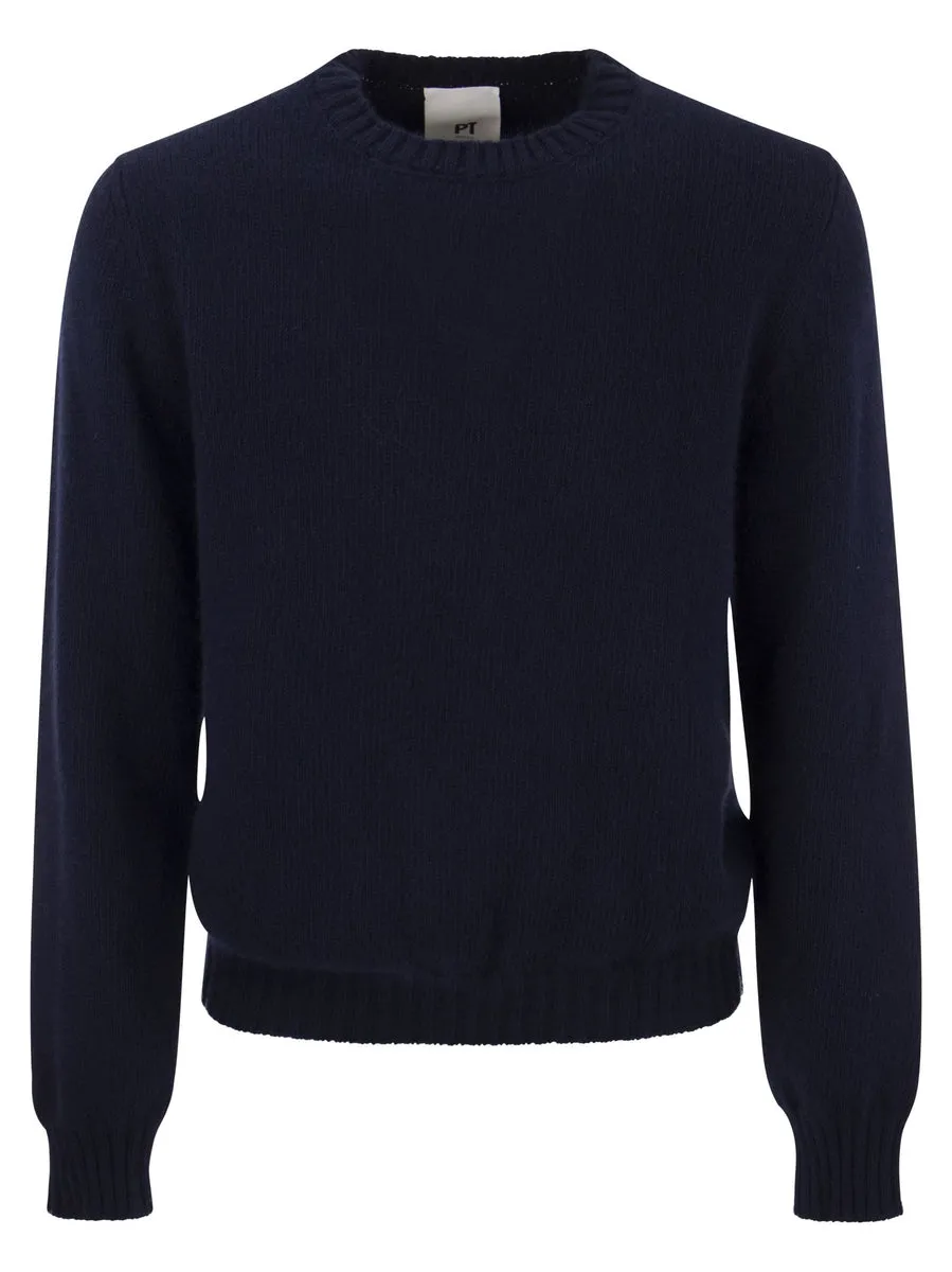 Pt Pantaloni Torino    Pt Pantaloni Torino Crew Neck Pullover In Wool And Angora Blend