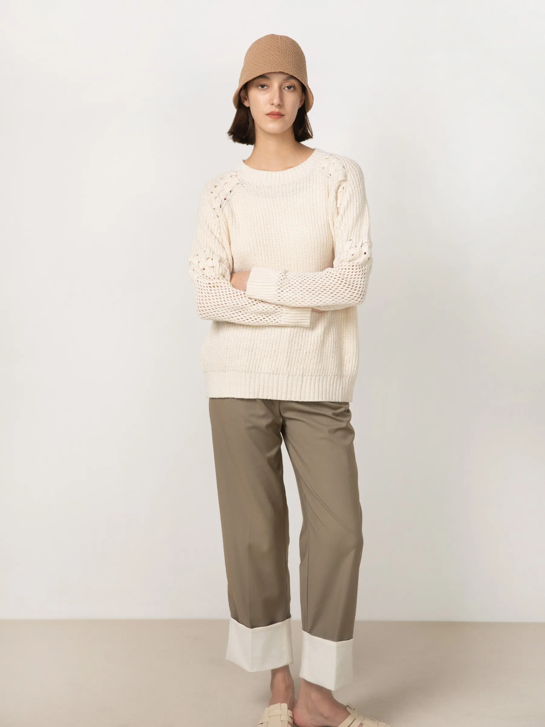 Raglan Sleeve Niche Knit Pullover