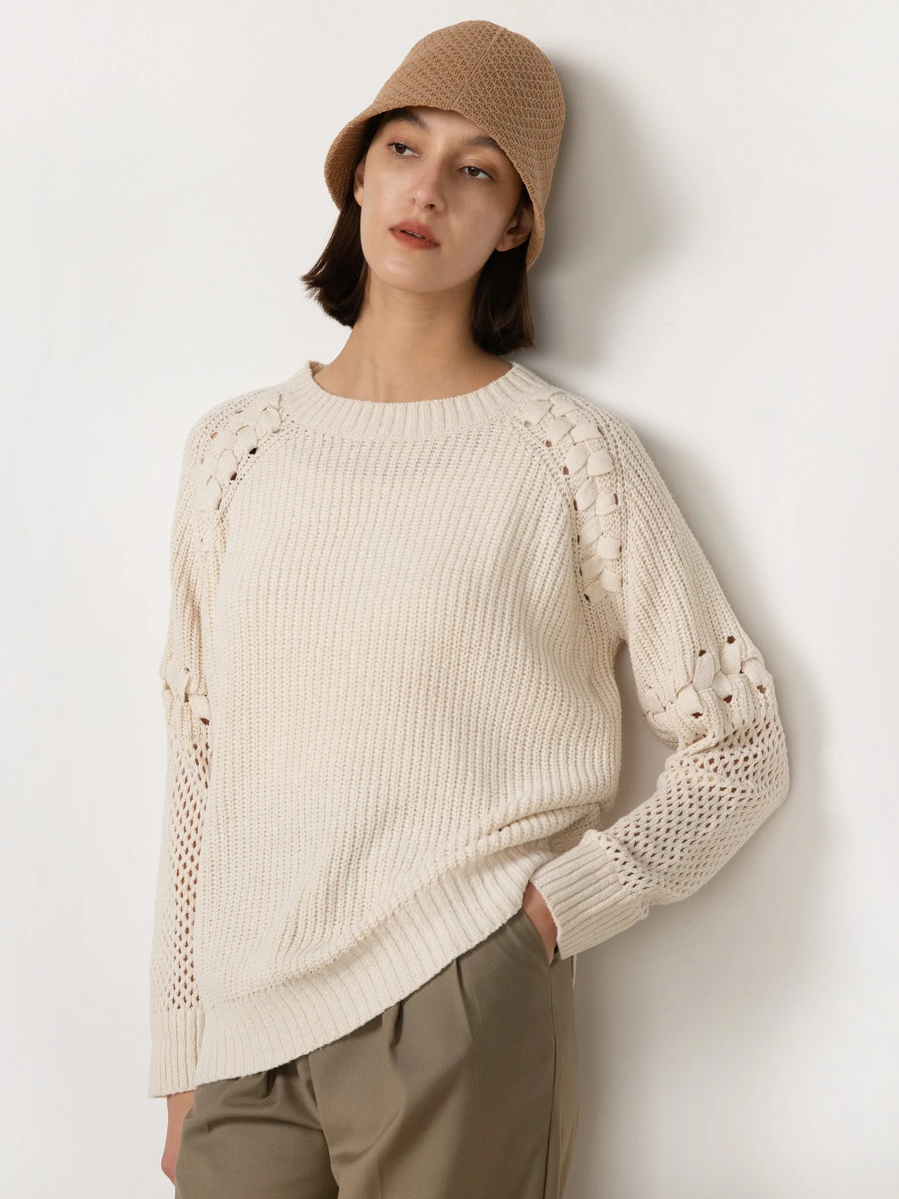 Raglan Sleeve Niche Knit Pullover