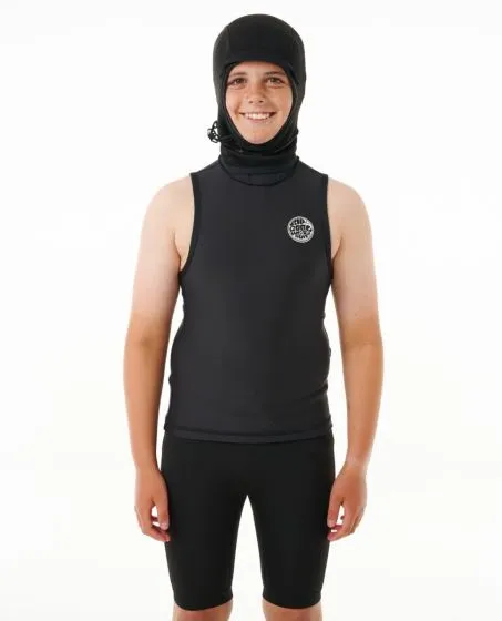 Rip Curl Kids F Bomb Polypro Hooded Vest - Black