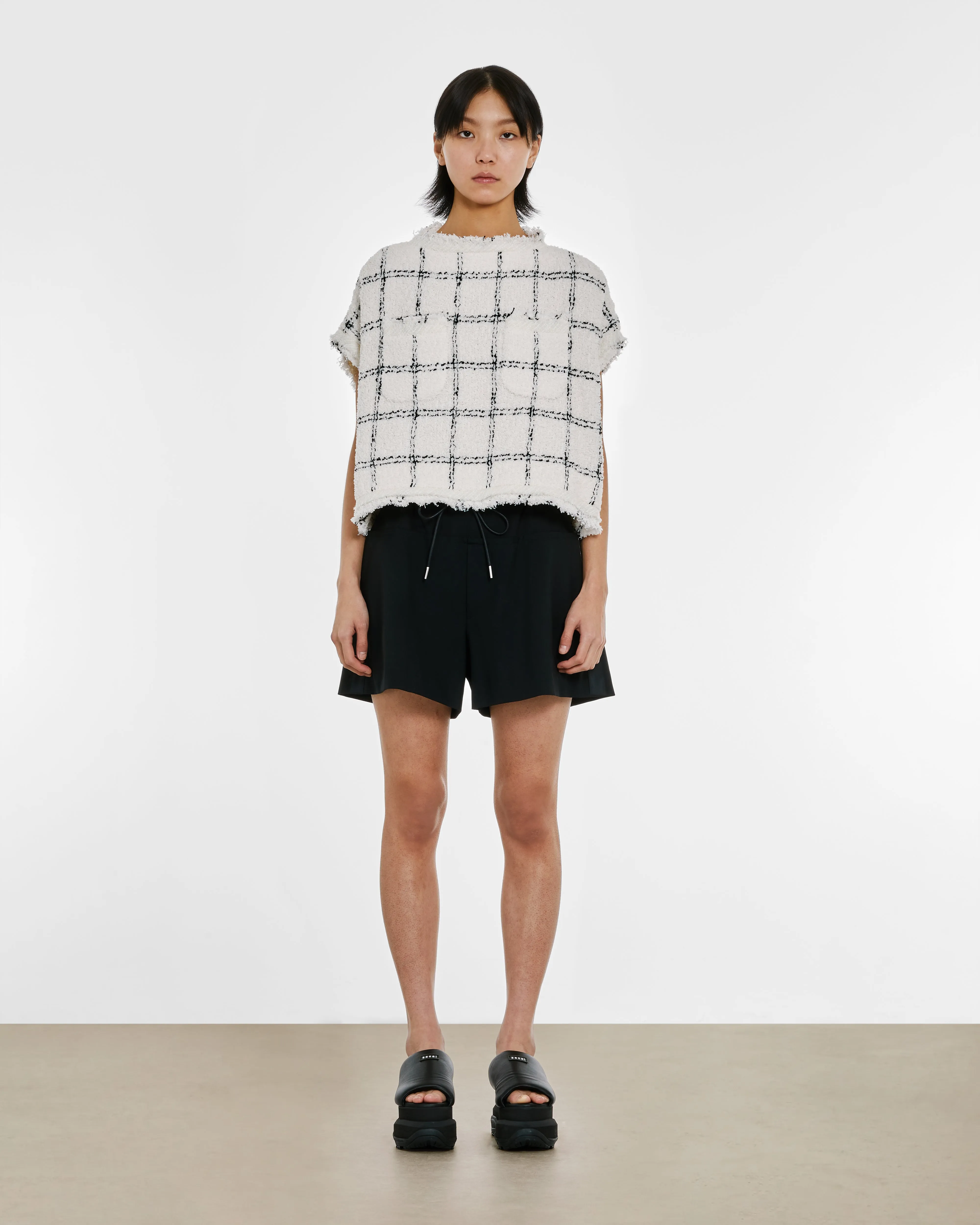 sacai Women's Tweed Pullover  Off White