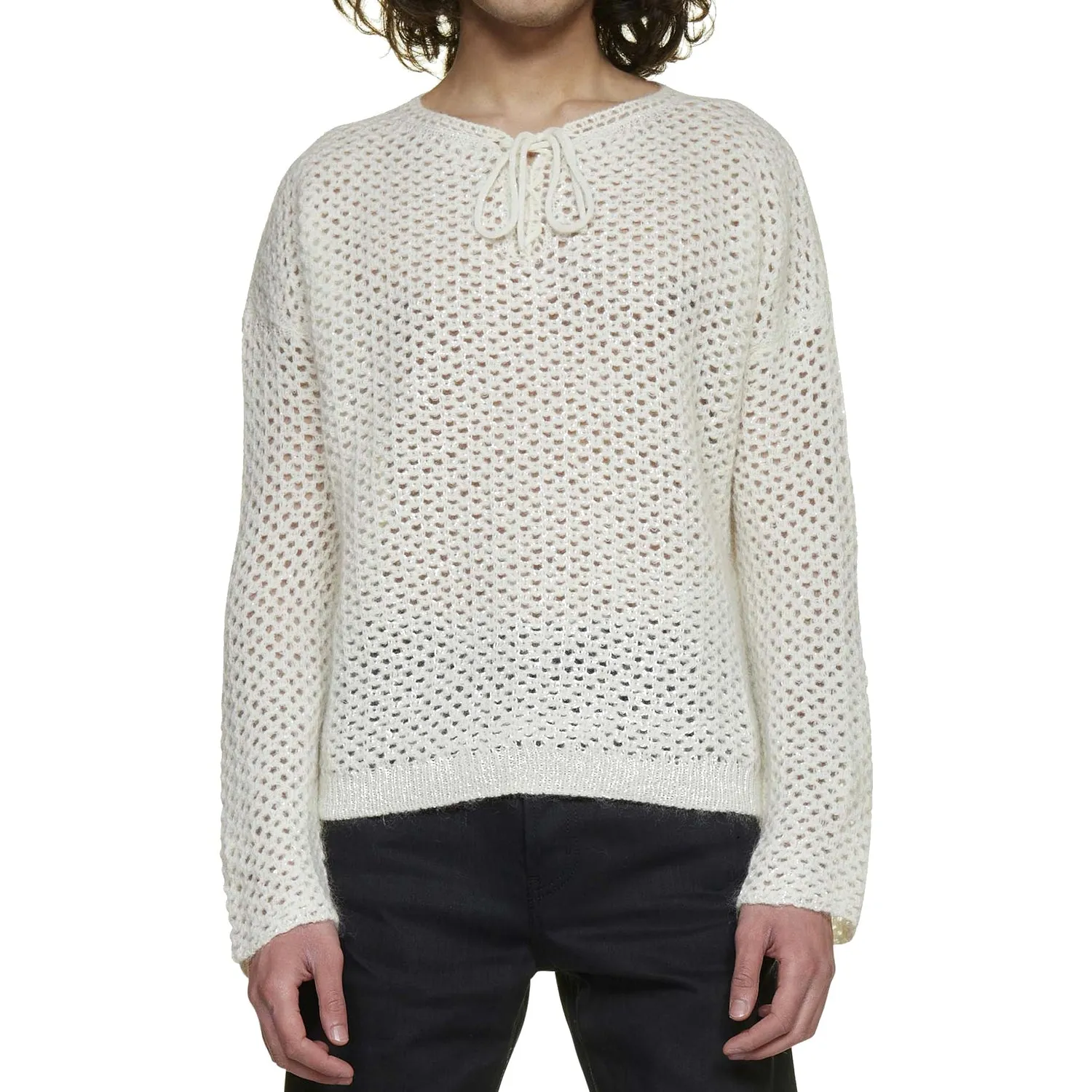 Saint Laurent    Saint Laurent Crochet Wool Pullover