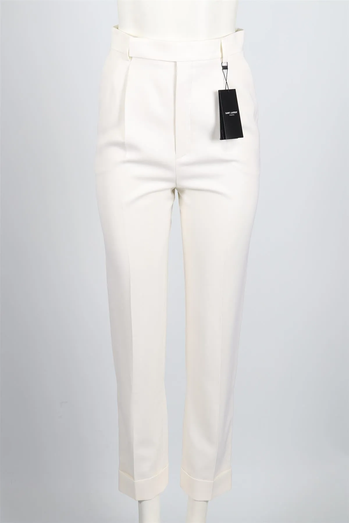 SAINT LAURENT WOOL STRAIGHT LEG PANTS FR 36 UK 8