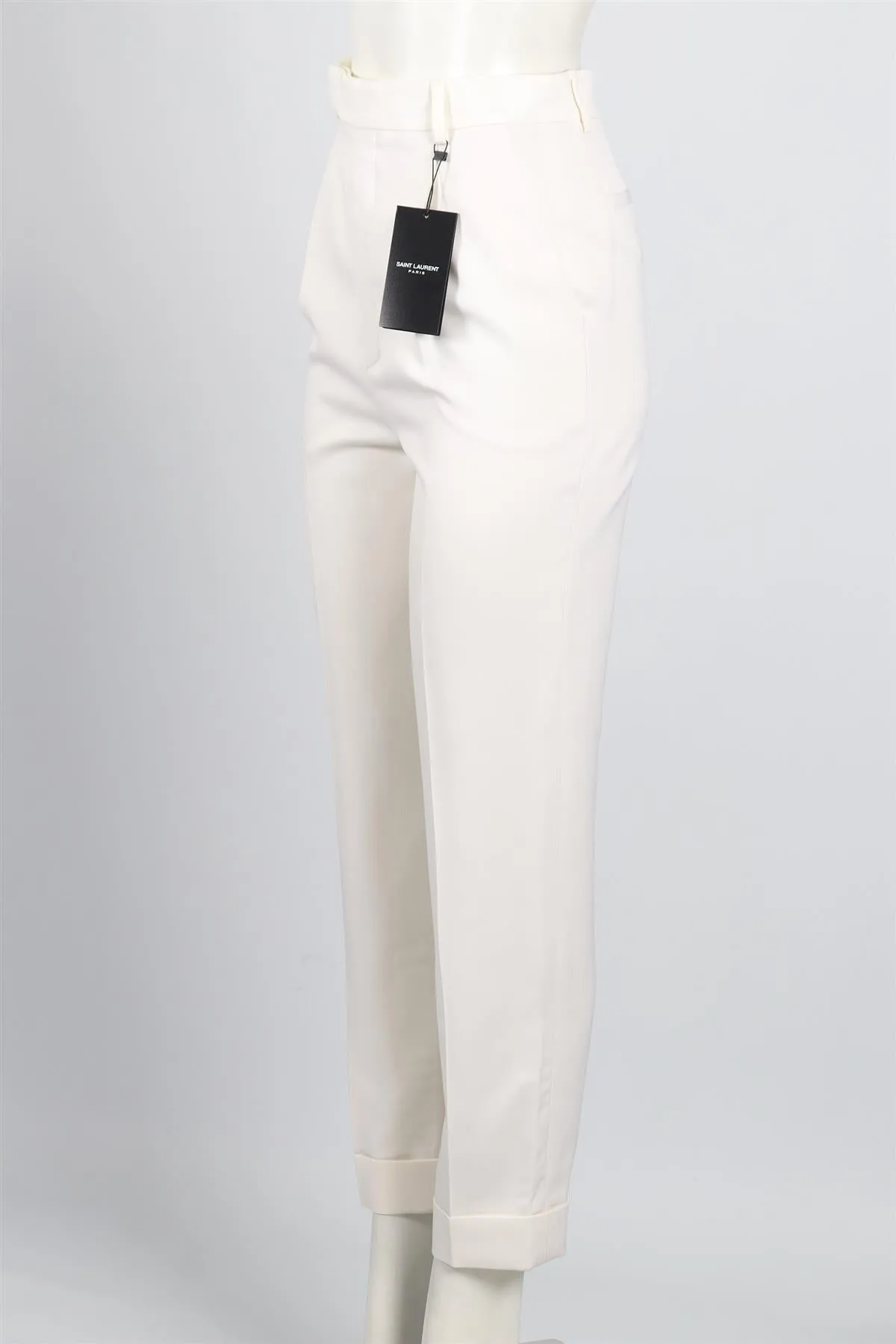 SAINT LAURENT WOOL STRAIGHT LEG PANTS FR 36 UK 8