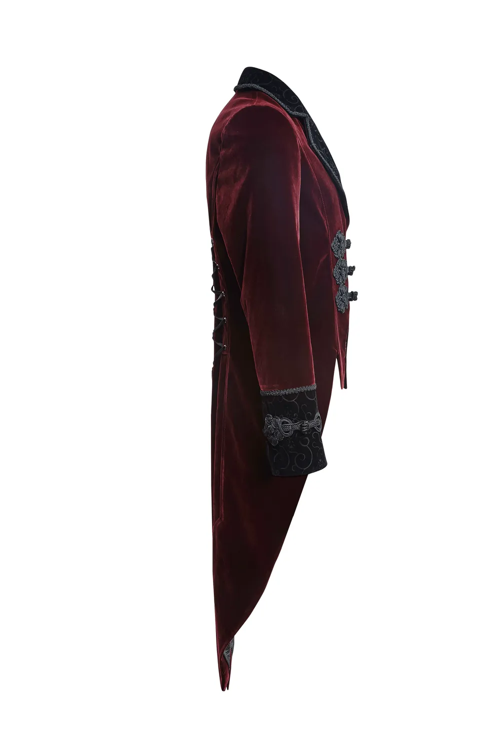 SALE of Wine Red Gothic Jacket with Classical Tailcoat Design - UK