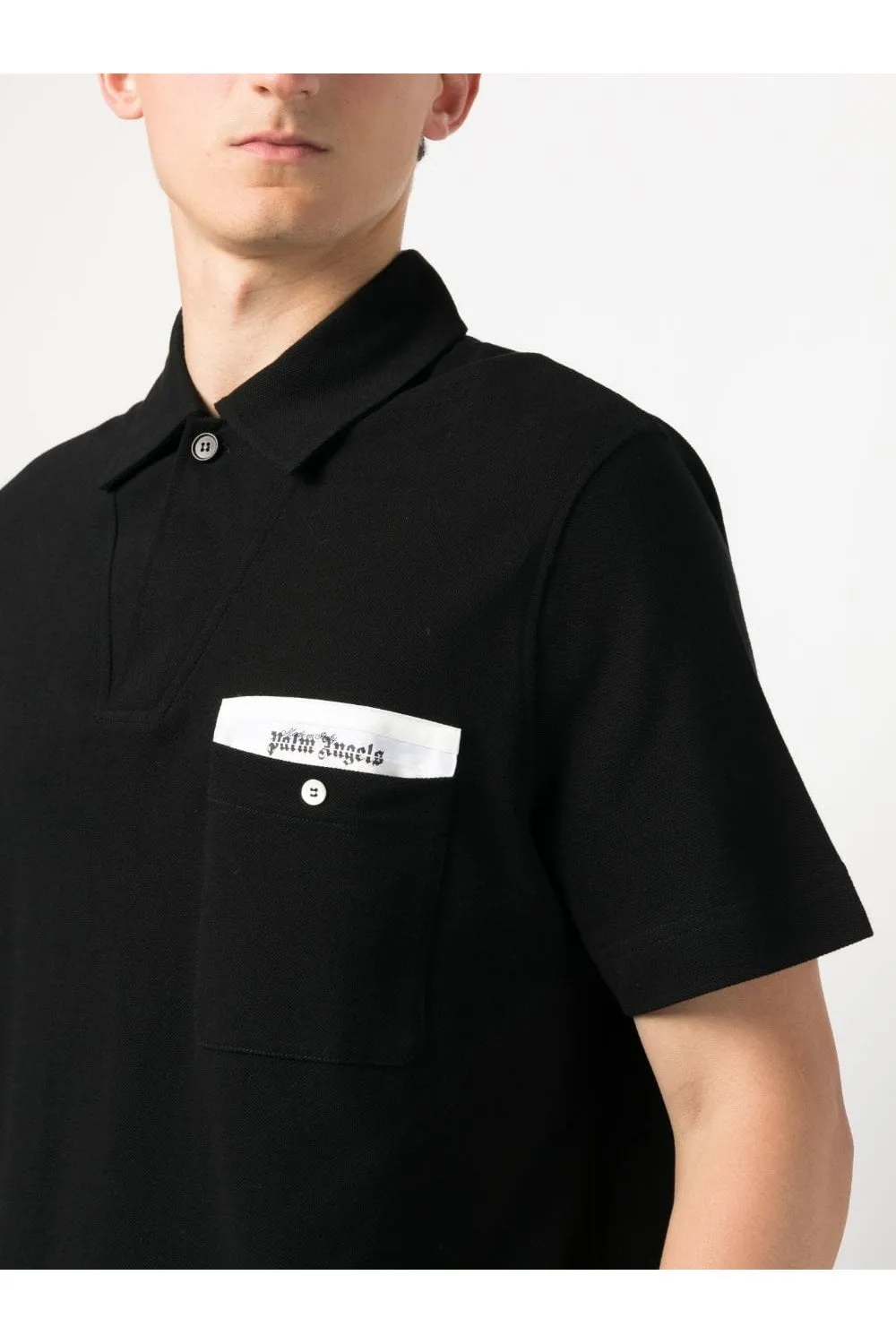 Sartorial Tape Button Polo Black