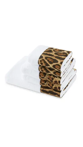 Set of 5 Terry Cotton Towels - Leopard