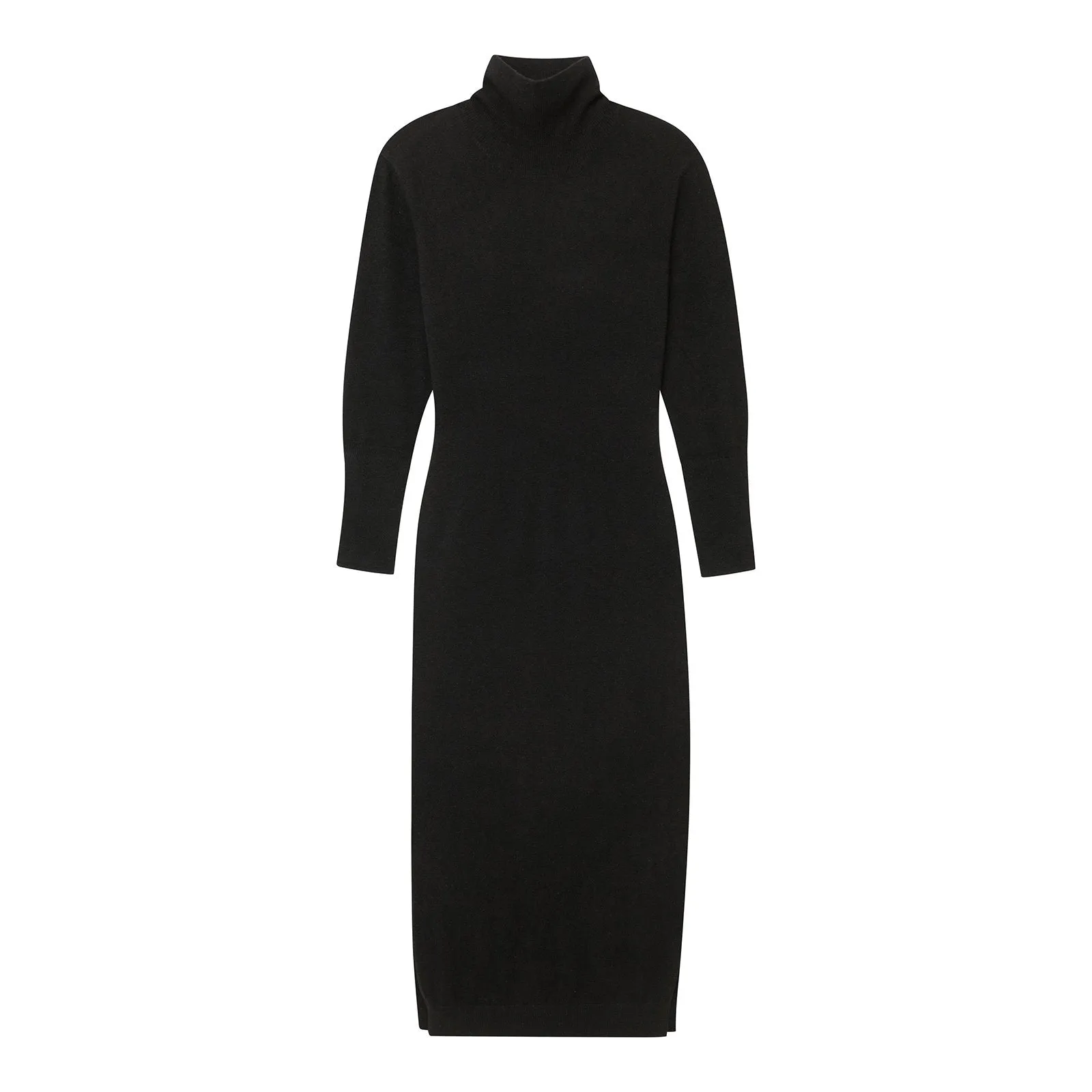 Signature Cashmere Turtleneck Dress with Slits