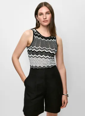 Sleeveless Zigzag Knit Top