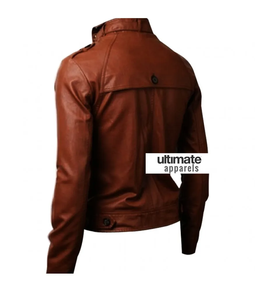 Slim Fit Button Pocket Light Brown Jacket For Men Sale