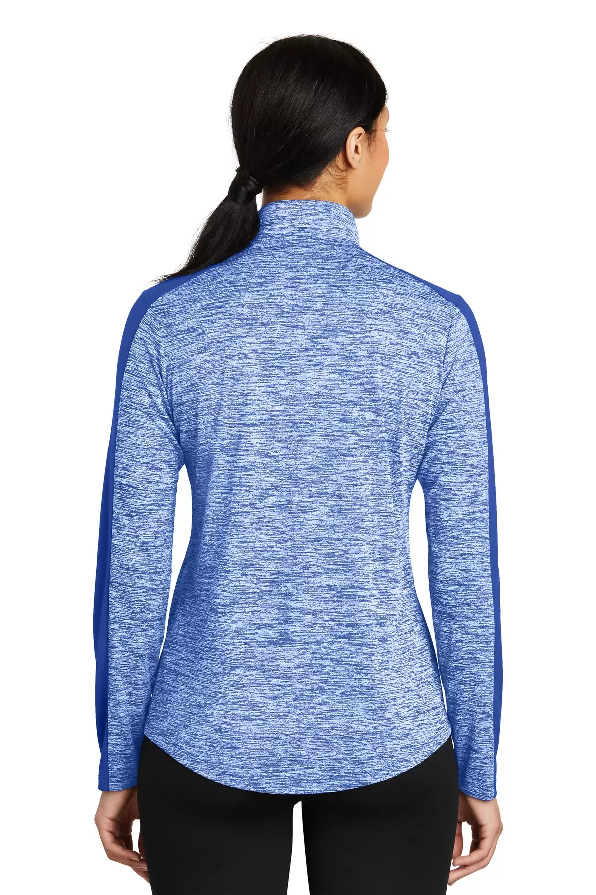 Sport Tek LST397 Sport-Tek Ladies PosiCharge Electric Heather Colorblock 1/4-Zip Pullover SKU: LST397