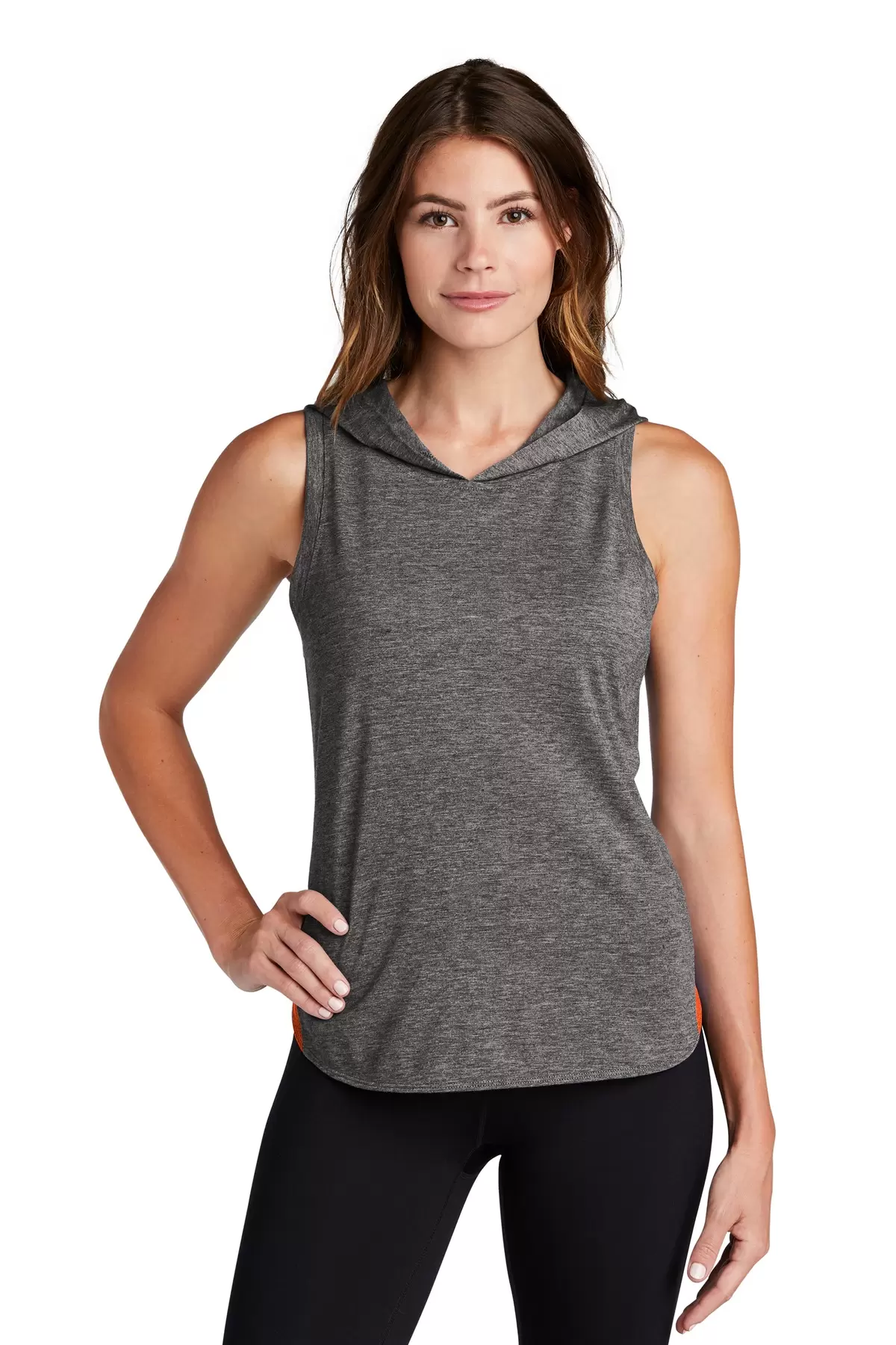 Sport Tek LST410 Sport-Tek Ladies PosiCharge Tri-Blend Wicking Draft Hoodie Tank SKU: LST410