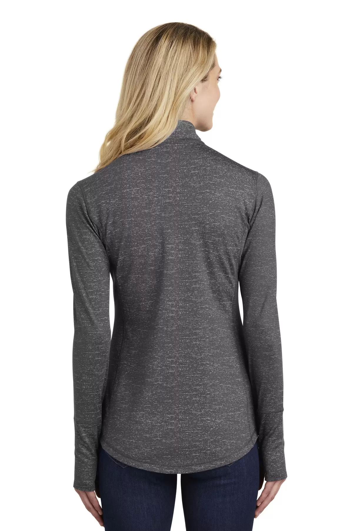 Sport Tek LST855 Sport-Tek  Ladies Sport-Wick  Stretch Reflective Heather 1/2-Zip Pullover SKU: LST855