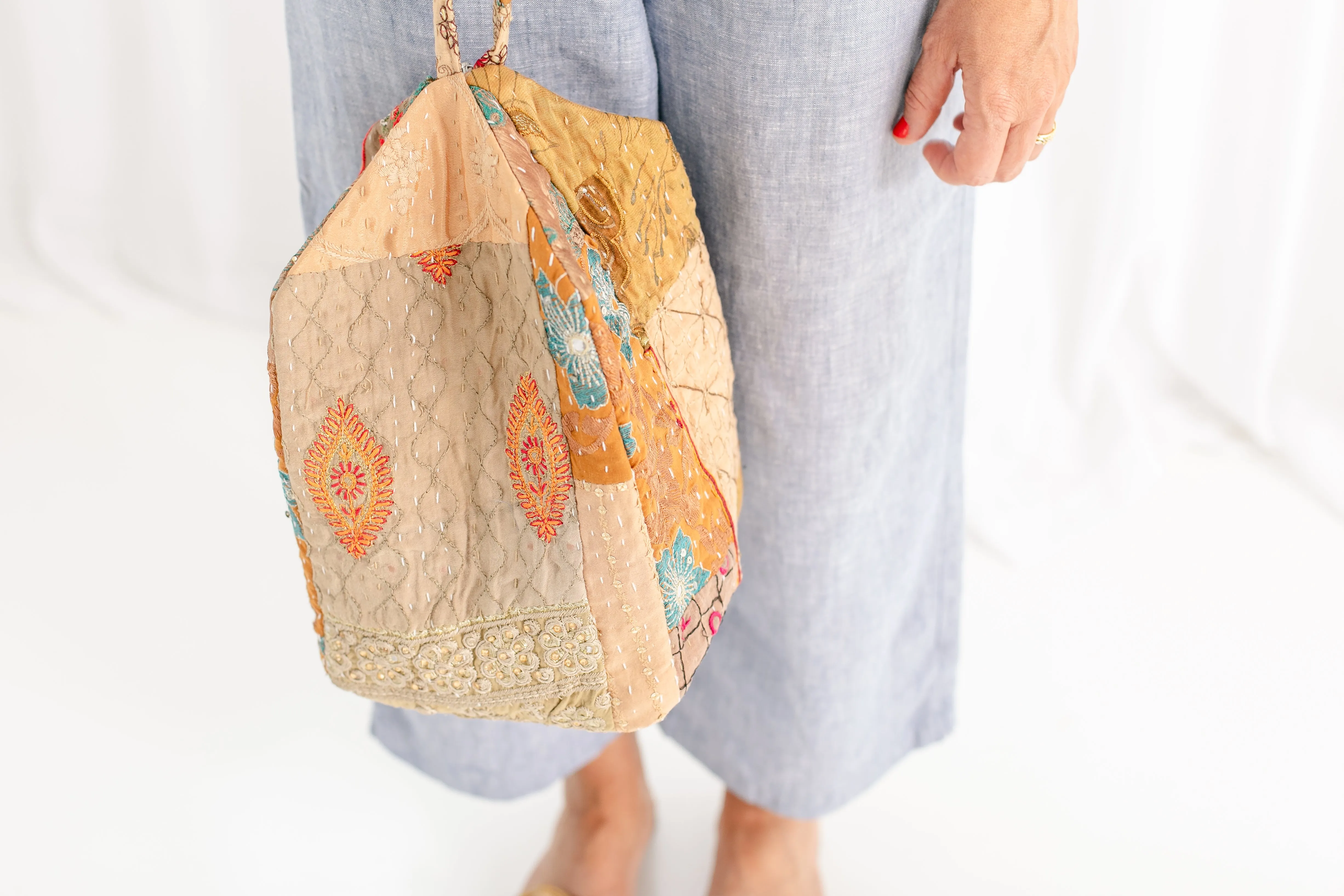 Tan Kantha Travel Bag