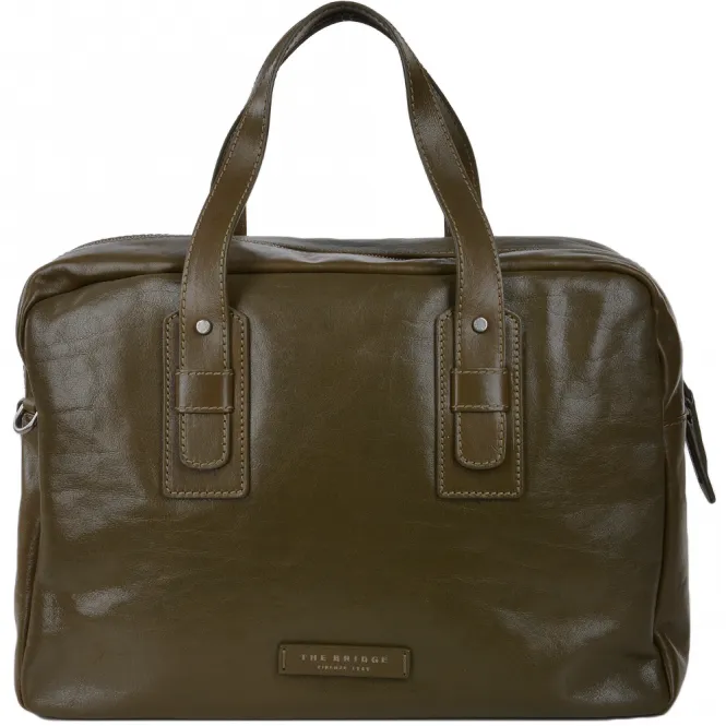 The Bridge Italian Travel Bag  Moss Green/ruthenium - 61205 01 4B NH