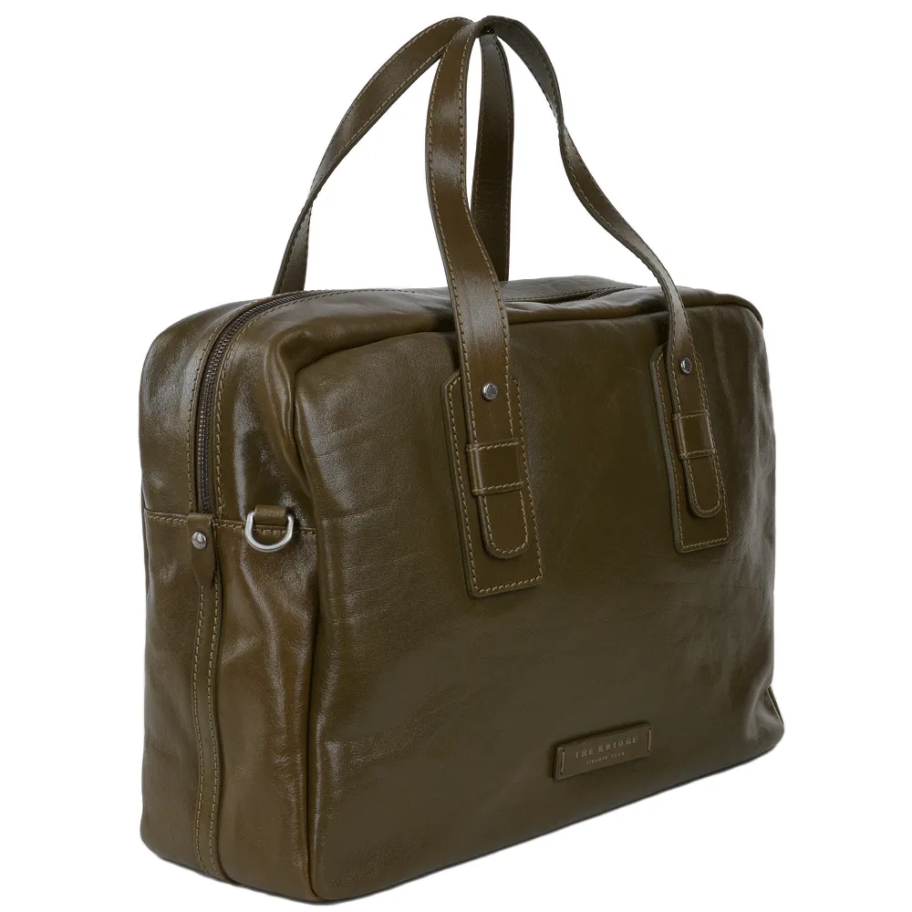 The Bridge Italian Travel Bag  Moss Green/ruthenium - 61205 01 4B NH