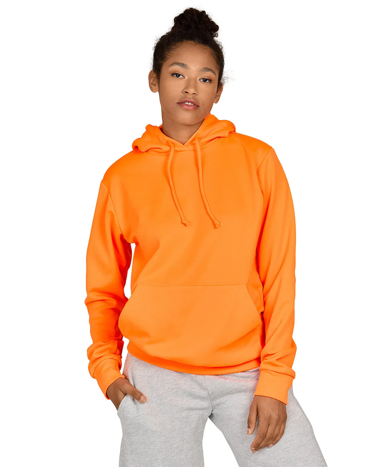 US Blanks US5412 Unisex Made in USA Neon Pullover Hooded Sweatshirt SKU: US5412