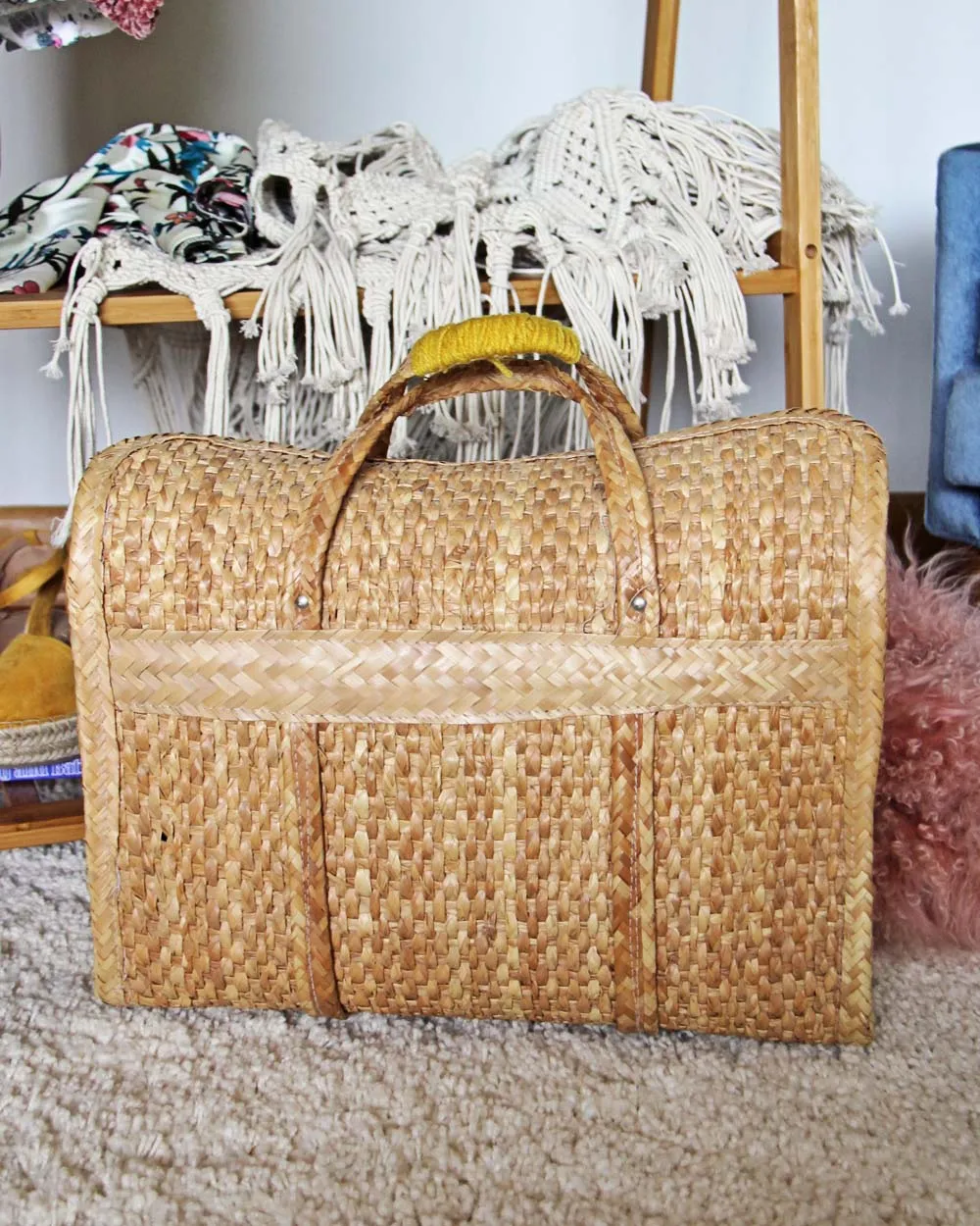 Vintage 70's Woven Tote