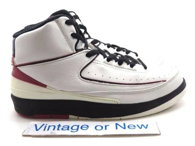 VTG Nike Air Jordan II 2 White Varsity Red Black Retro G...