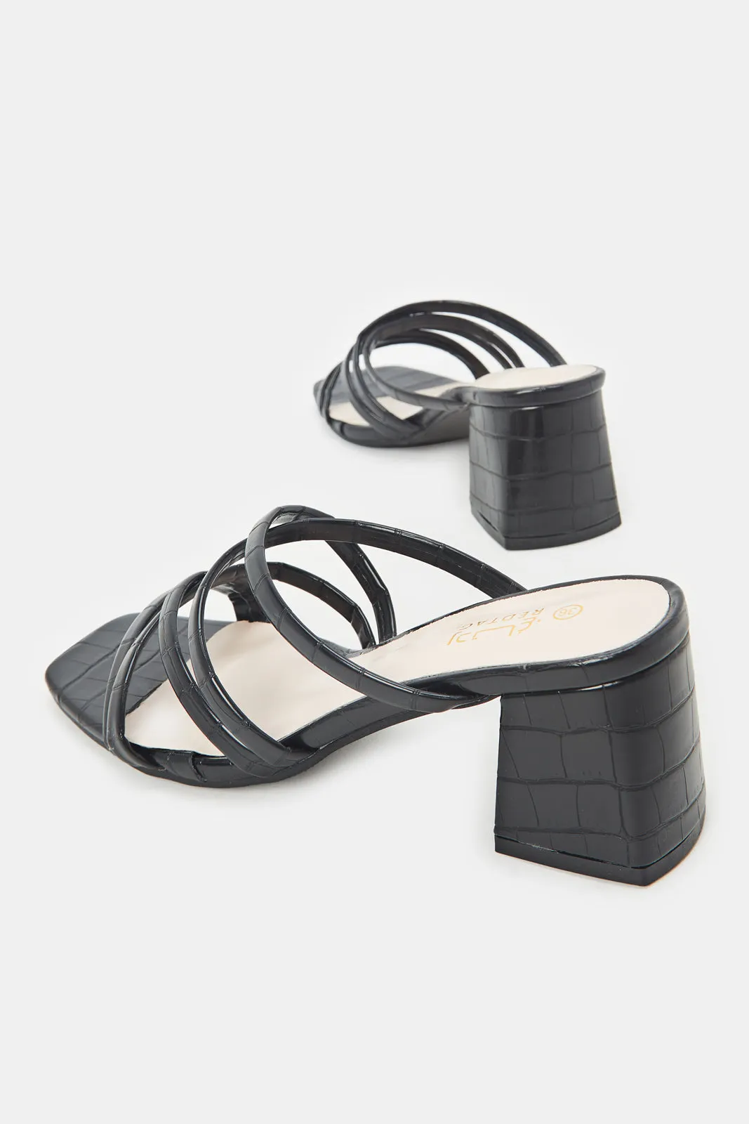 Women Black Strappy Sandals