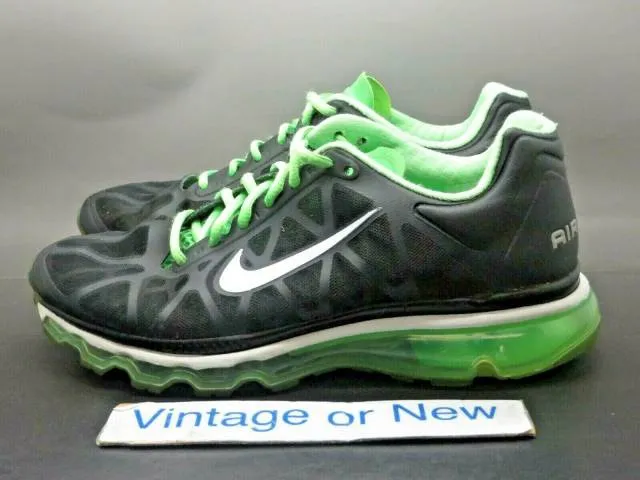 Women's Nike Air Max+ 2011 Black Summit White Neo Lime R...