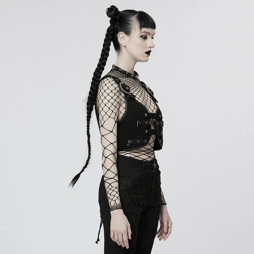 Women's Punk Strappy Eyelets Vest