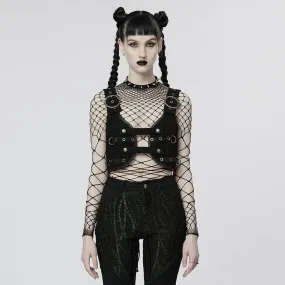 Women's Punk Strappy Eyelets Vest