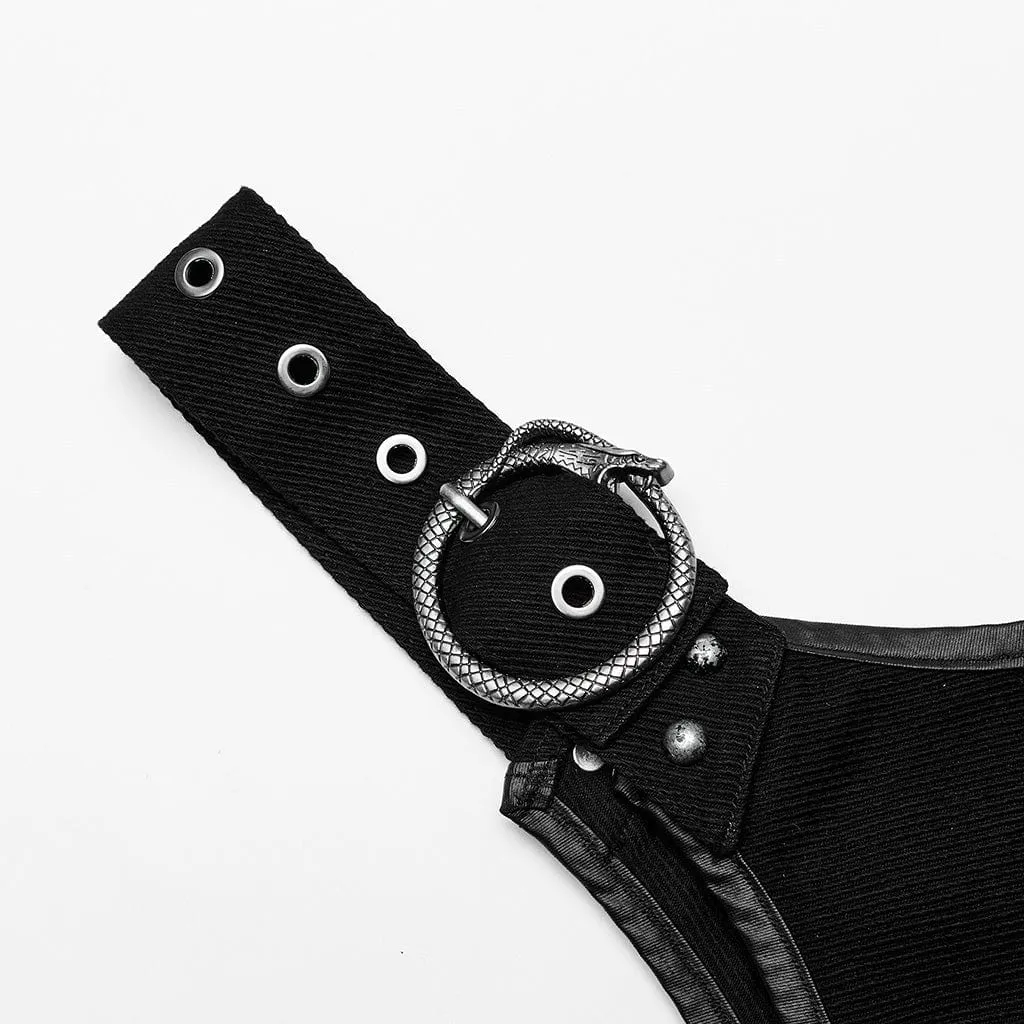 Women's Punk Strappy Eyelets Vest