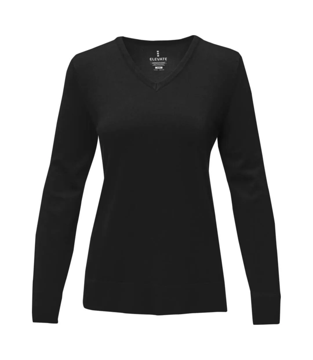 Womens/ladies stanton pullover solid black Elevate